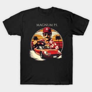 Magnum PI Tribute - Movie Series Magnum Tribute - Higgins - Rick -  Selleck Tribute - Tom Tribute Magnum Series - Miami - Beach T-Shirt